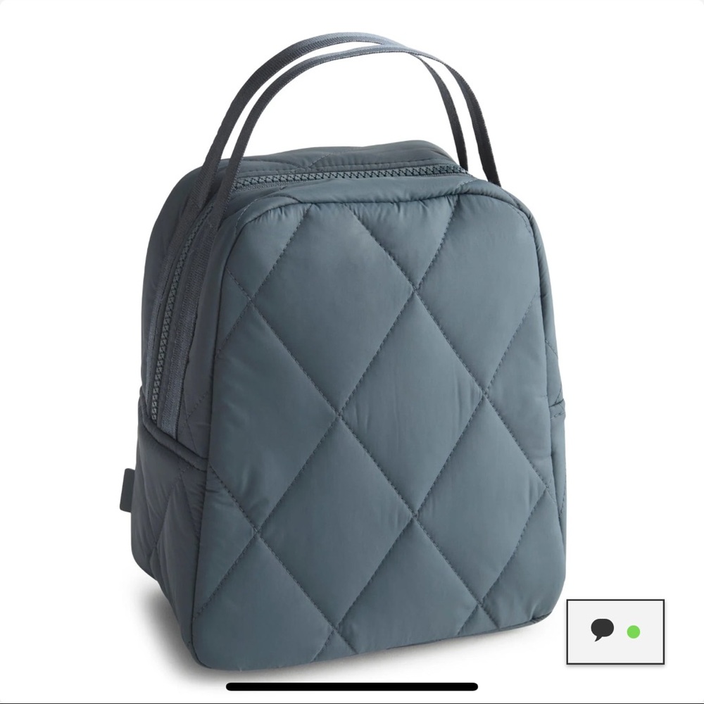 Vera Bradley Quilted Lunch Bag in Featherweight Dark Slate